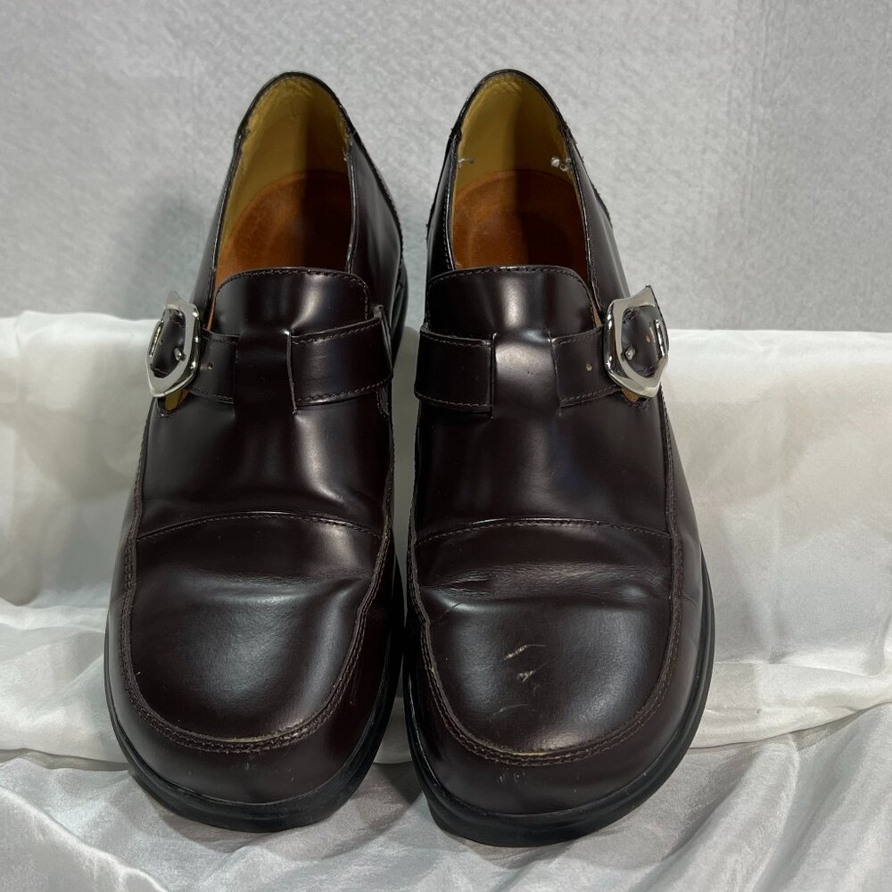 Footprints by Birkenstock Womens Sanibel Monk Strap Buckle Loafer Brown